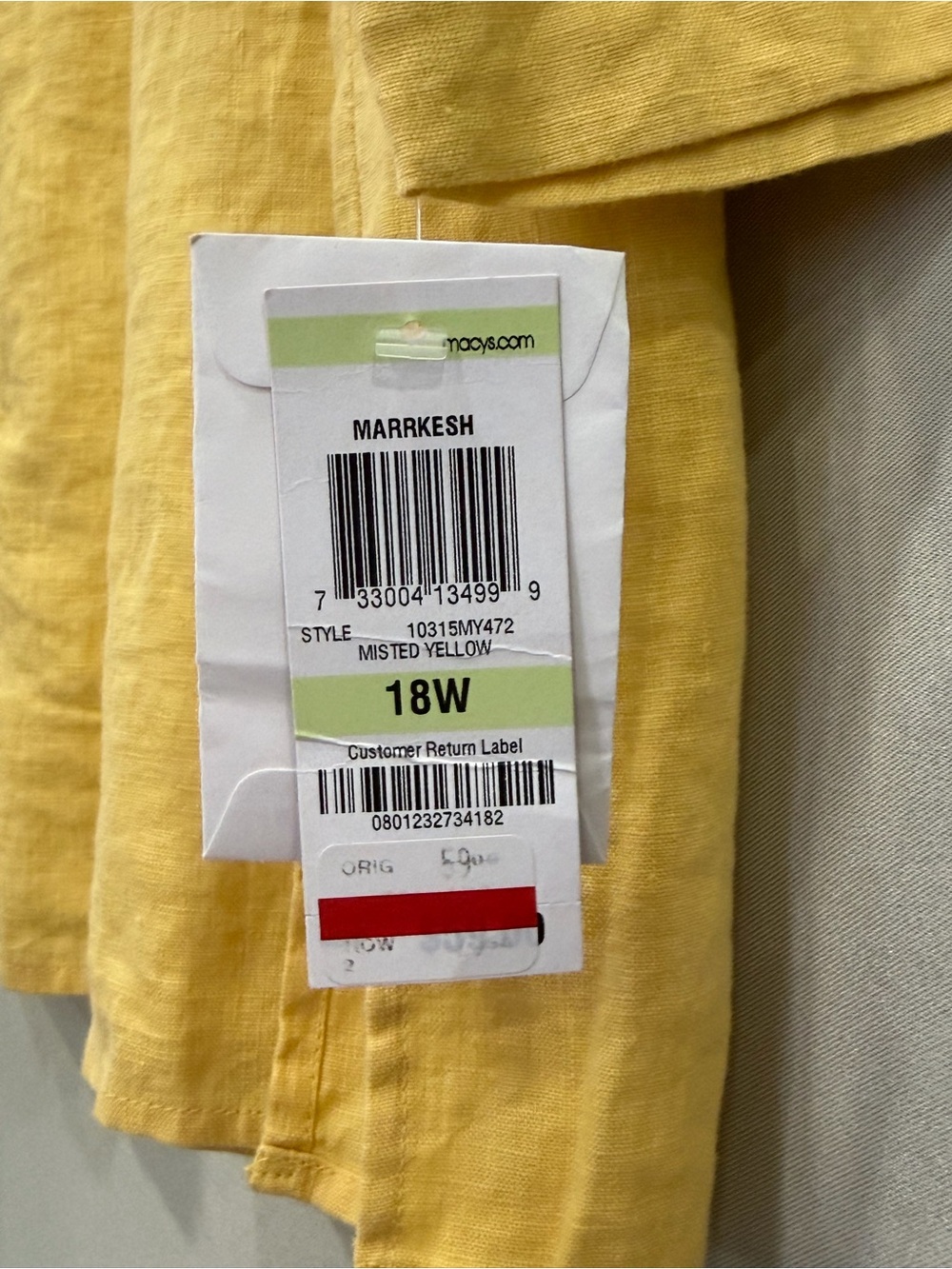 JM Collection Women’s Yellow Embroidered Tunic Top 3/4 Sleeve Size 18W NWT - Picture 7 of 14